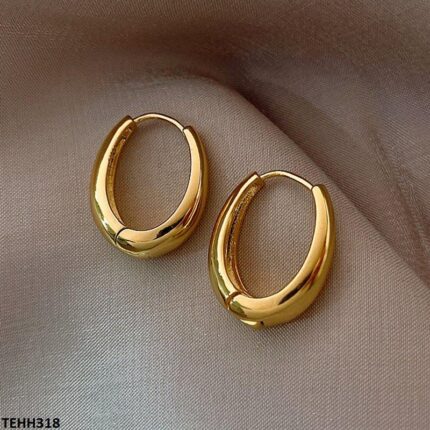 Oval Ear Hoops Pair